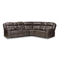Baxton Studio Vesa Grey Upholstered 6-Piece Sectional Recliner Sofa with 2 Seats 159-9921